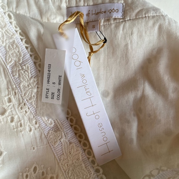 House of Harlow 1960 Boho Ivory Eyelet Peasant Dress - Picture 11 of 15